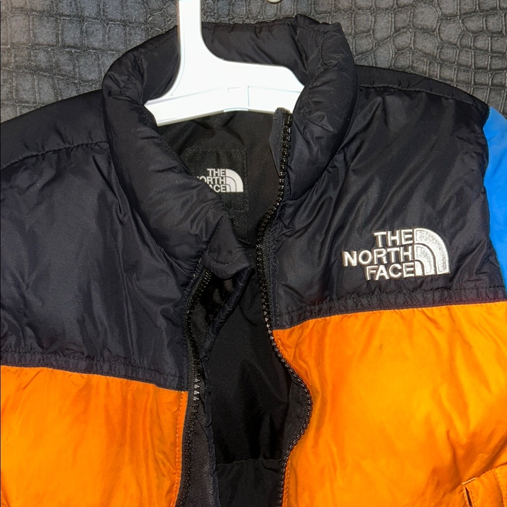 Nuptse Multicolor kids sz5 unisex NorthFace Puffer some marks displayed (washed)